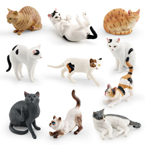 Simüle Pet kedi hayvan modeli heykelcik çocuklar bilişsel oyuncak turuncu kedi hayvan oyuncak - Product Image 6
