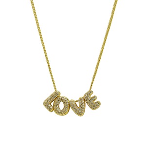 Offre Spéciale exquis mode amour maman lettre collier en laiton plaqué or avec Zircon chaînes à la mode cadeau <span class=keywords><strong>de</strong></span> fête des mères - Product Image 4