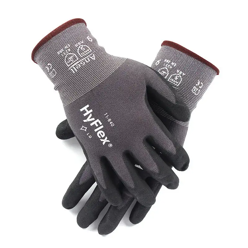 Ansell Hyflex 11-840 safety gloves Nylon nitrile mechanical maintenance anti cutting Hand protection knitted safety gloves