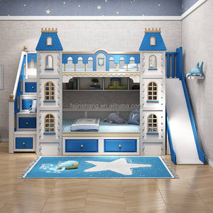 JS FURNITURE Nuovo Design Letto a Castello in Legno per Bambini con Scivolo Moderno e Scala a Forma di Elicottero per Uso in Scuola, Appartamento e Camera <span class=keywords><strong>da</strong></span> Letto - Product Image 2