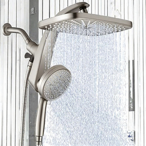 Système de douche en laiton chromé poli avec pommeau de douche pluie, douchette à main 3 modes et bec de baignoire, ensemble de robinetterie de salle de bain - Product Image 2