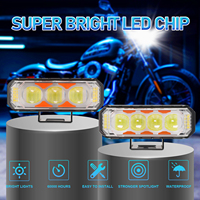 Mini systèmes d'éclairage de conduite jaune blanc double couleur Len brouillard vélo Moto phares LED Spot Light pour moto Faros Para Moto