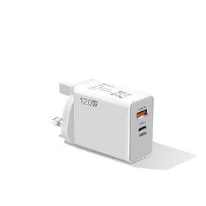 डुअल पोर्ट 120w pd qcc3.0 qccc5.0 यूएसबी टाइप सी फास्ट ट्रैवल फोन वॉल चार्जर - Product Image 2