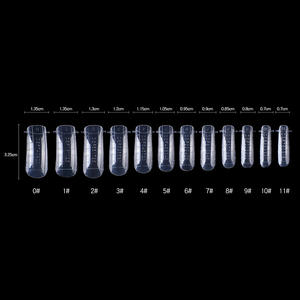 SunelPort Embouts d'ongles en cristal D07, 120 pièces, transparents, ultra-fins, sans trace, sans support papier, à poignée à grille incurvée, longs pour doigts - Product Image 2