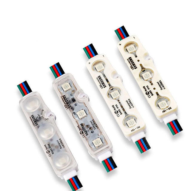 Ultrasonic Seal Injection 5050 SMD 3LED RGB Waterproof LED Module DC12V for Shop Signboard Letter Light-box Decoration