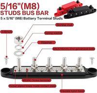 Barre omnibus 300A à 5 bornes, bloc de distribution d'alimentation pour borne de batterie 12V-48V