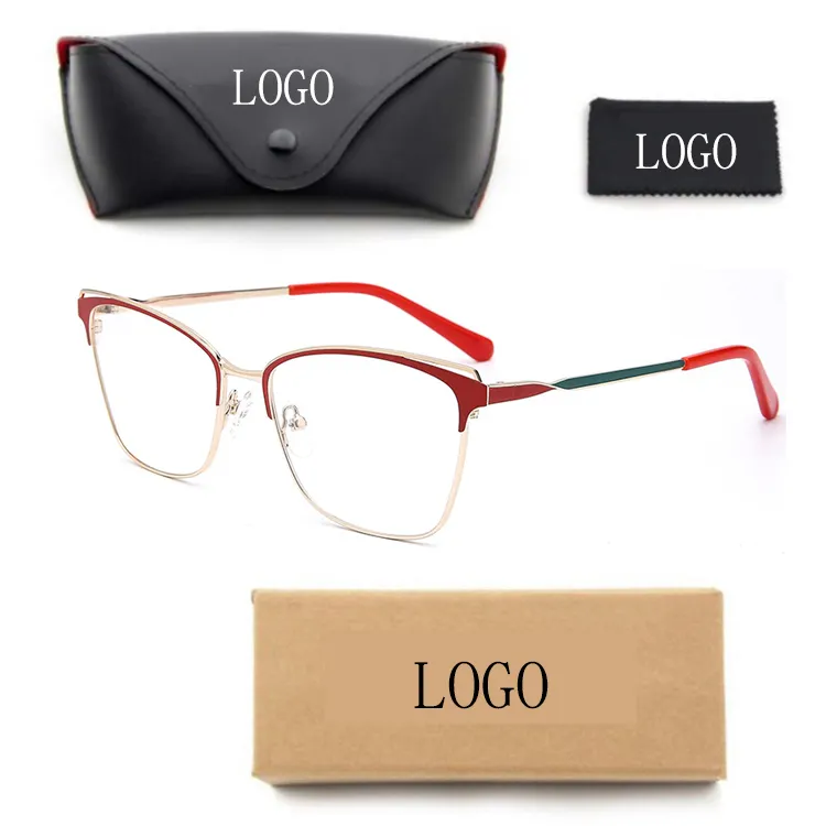 2024 new product cheap fashion italian cateye spectacle eyewear vintage retro women metal optical frame glasses