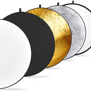 Neewer Reflector de Luz de <span class=keywords><strong>43</strong></span> <span class=keywords><strong>Pulgadas</strong></span>/110 Centímetros, 5 en 1, Plegable, Multidisco con Bolsa - Translúcido, Plateado, Dorado, Blanco y - Product Image 1
