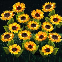 Nouveau Matériel Extérieur Étanche Paysage Décoratif Fleur Lampes Solaire LED Jardin Tournesol Piquet Lumières