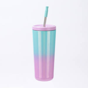 Vaso de acero inoxidable de doble pared con logotipo personalizado de 20oz, pintura de arcoíris a prueba de fugas para lavavajillas sin BPA, apto para viajes - Product Image 1