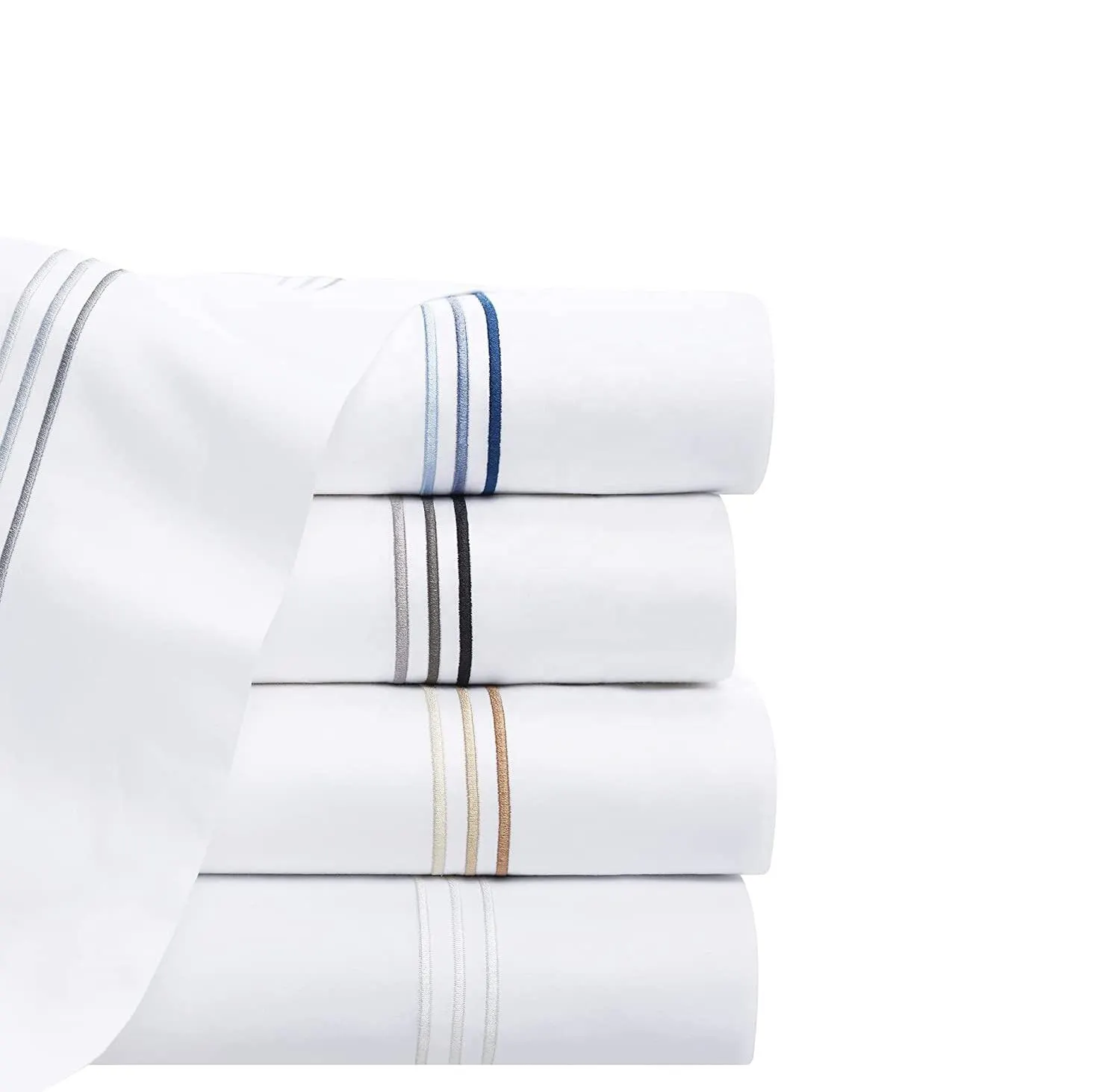 Linge d'hôtel de luxe 100% polyester satin ensemble de literie d'hôtel draps de lit d'hôtel