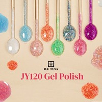 Ensemble de vernis gel ICE NOVA couleur violet, nouvelle tendance, sans HEMA, OEM/ODM, ensemble de vernis gel tendance, couleurs de gel solide pour nail art