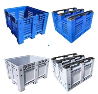 Grand conteneur de palette en plastique pliable pour l'industrie des transports 1200x1000x760mm