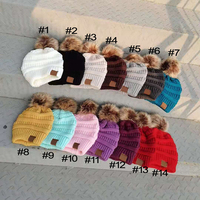 Bonnet d'hiver personnalisé étiquettes femmes monogramme laine tricoté bonnet bonnet casquette chapeau à pompon