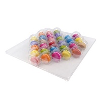 Emballage en blister pour macarons sur mesure, 30 trous, plateau en plastique PET transparent pour biscuits et desserts