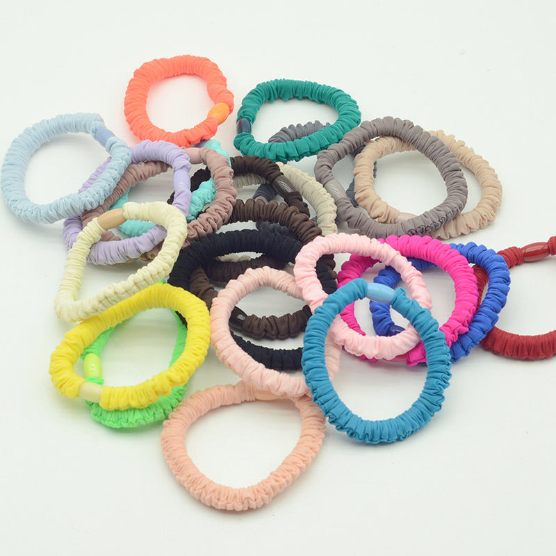 6cm Slim Ice Silk Hair Scrunchies Elastic Hair Bands Ponytail Holder Rope Hair Tie for Women Kids Girls Wholesales Accessories