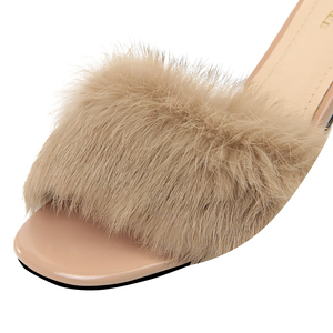 692-1 alla moda ed elegante fuori indossa mezza slipper trapano acqua bene <span class=keywords><strong>con</strong></span> <span class=keywords><strong>tacco</strong></span> alto MAO MAO dei capelli del coniglio pantofole - Product Image 5
