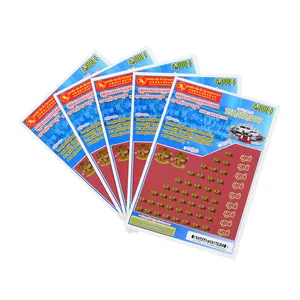 Preço baixo personalizado Impressão Scratch Off Cartões Gamble Bilhetes Scratch Off Lottery Bilhete sorteio bilhetes instantâneos