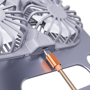 Boneruy P43F 노트북 스탠드 듀얼 터보 팬 냉각 데스크탑 높이 증가 조정 가능한 ipad 냉각 접이식 자동 지원 스탠드 - Product Image 5