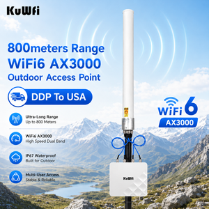 <span class=keywords><strong>Point</strong></span> d'accès Wi-Fi extérieur industriel POE double bande AX3000 KuWFi DDP vers les États-Unis, couverture de 800 mètres pour solutions à distance - Product Image 1
