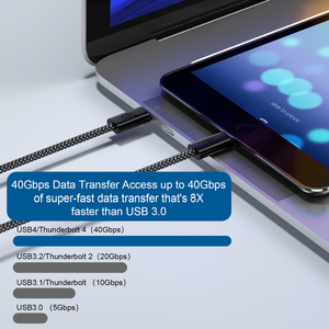 Câble de charge <span class=keywords><strong>USB</strong></span>-C vers <span class=keywords><strong>USB</strong></span>-C OEM USB4 E-Mark Chip 1m, <span class=keywords><strong>USB</strong></span> C 4 240W, transfert de données avec certification CE Rohs, compatible Thunderbolt 3/4 - Product Image 5