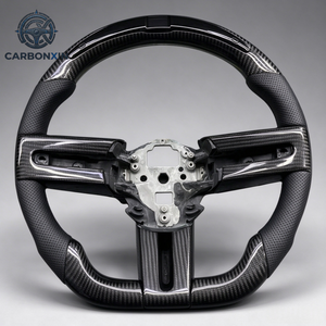 Volant de voiture personnalisé en fibre de carbone forgée chromée pour Ford Mustang GT S650 Ecoboost S550 2014 2013 2012 2011 2010 - Product Image 2