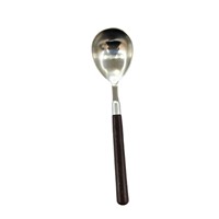 Cuillère à glace en acier inoxydable avec manche imitation noyer, cuillère à melon minimaliste, cuillère à dessert occidentale pour la maison