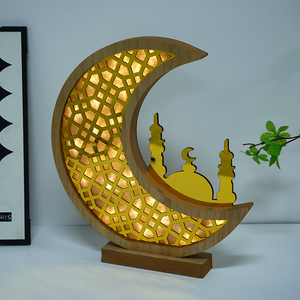 Lumières LED Ambiance 2026 avec Batterie Amovible, Décoration en Bois pour l'Aïd Moubarak, Panneau de Table Ramadan, Fournitures d'Artisanat en Bois Réutilisables - Product Image 6