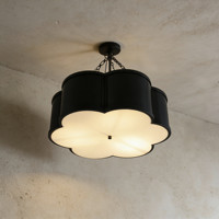 Lustre minimaliste YH en laiton noir antique doré, forme de dôme, pour salle à manger, suspension LED, éclairage de plafond haut pour cuisine