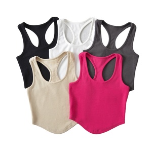Design Hollow <strong>Racer</strong> <strong>Back</strong> <strong>Vest</strong> Ladies Sexy Tight Crop Top Tank Top - Product Image 1