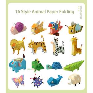 Kit de papier <span class=keywords><strong>origami</strong></span> 3D personnalisé pour animaux, fait main, imprimé en sérigraphie, art <span class=keywords><strong>facile</strong></span> pour débutants - Product Image 3