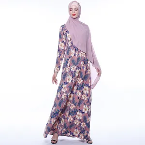 2019 New Fashion Arab Women's Windbreaker Khimar Muslim Clothing Dress Hijab Ladies Traditional Chiffon with Lace Abaya Advance