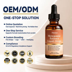 Gouttes liquides pour la ménopause avec logo personnalisé OEM, force maximale, soulagement des symptômes de la ménopause, équilibre hormonal, 60 ml - Product Image 1