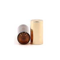 Bouteille cosmétique à rouleau d'huile essentielle en verre de 1ml 2ml 3ml 5ml 10ml Déodorant vide Bouteille à rouleau en verre ambré de 10ml avec couvercle en or