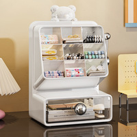 Organisateur de bureau pour stylos avec tiroir, porte-crayons multifonctionnel avec 9 compartiments et 1 tiroir, accessoires de rangement et d'organisation