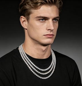 IGI Certified Lab Grown Diamond Man's Tennis <b>Chain</b> 10K 14K 18K Gold 3MM 4MM 5MM D color VVS Man Made Diamond <b>Necklace</b> <b>Chain</b> - Product Image 4