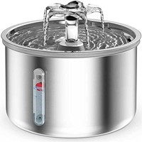 Fontaine à eau automatique pour chat et chien, 3L, écologique, en acier inoxydable, moderne, anti-fuite, durable, système de filtration ultra silencieux