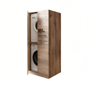 Mueble para Lavadora y Secadora 70x70xH.174 cm Blanco Olmo, Unidad de Almacenamiento para Lavandería - Product Image 3