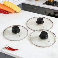 Couvercle en verre trempé de style C résistant aux chocs avec bordure solide pour différentes tailles de casseroles et poêles