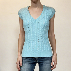 เสื้อเบลาส์แขนกุดคอวีสีพื้นแบบลำลองสำหรับผู้หญิง ระบายอากาศได้ดี เหมาะสำหรับฤดูร้อน - Product Image 4