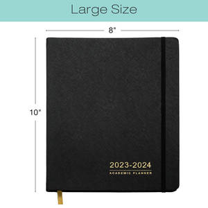 LABON Academic Planner 2026 2027 Cuaderno negro de tapa dura con cinta de banda elástica Marcapáginas <span class=keywords><strong>Agenda</strong></span> de lámina dorada - Product Image 2