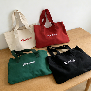 Wholesale Large Custom Cotton Canvas Tote Bags Printed with Logo for Shopping