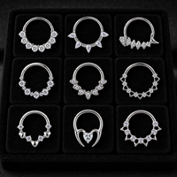 JIAXIN Anneau de nez clicker en titane de qualité implantaire ASTM F136, anneau de piercing à segment articulé, bijoux de piercing corporel raffinés