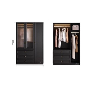 Custom Wooden Wardrobes Minimalist Modern Eco-Friendly Large Capacity Bedroom Small-Space Home Sideboards In-Stock Wall Units - Product Image 6