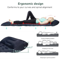 Matelas pneumatique ultraléger pour le camping en plein air, matelas gonflable imperméable en PVC pour les voyages, la randonnée, lit pliable avec oreillers