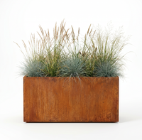 Jardinière Modulaire en Acier Corten à Montage Facile, Kit de Jardinière Surélevée pour Légumes, Idéal pour l'Aménagement Paysager Extérieur