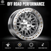 Jantes tout-terrain forgées DW à 6 trous, chrome, à déport profond, avec beadlock et boulons dorés, robustes, vente en gros directe usine, compatibles avec les camions 4x4