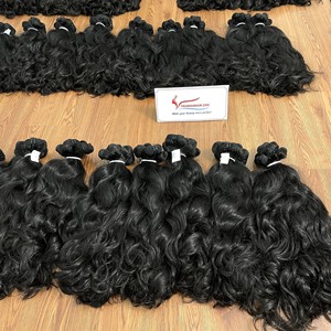 ผมต่อผมหยักศกธรรมชาติแท้ไม่ผ่านการทำสารเคมีผมมนุษย์แท้นุ่ม - Product Image 3