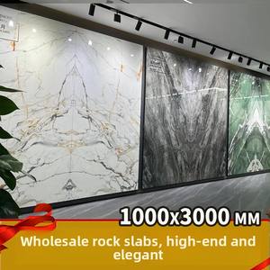 Gran lujo 1000x3000 losa de roca mate Pared de TV patrón continuo piedra sinterizada para entrada de sala de estar fondo de losa de roca - Product Image 3