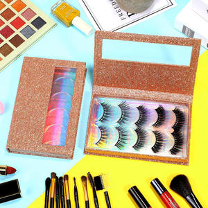 <span class=keywords><strong>Livre</strong></span> en or rose boîtes de rangement vides pour faux cils conteneur de maquillage présentoir à faux cils boîte à cils personnalisée et portable - Product Image 2